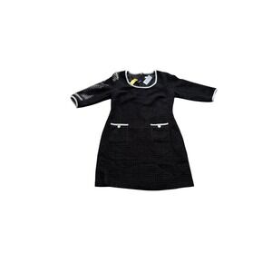 Nwt Alexia Admor Orla Scoop Neck Black Shift Dress 3/4 Sleeve Sz 14 White Accent